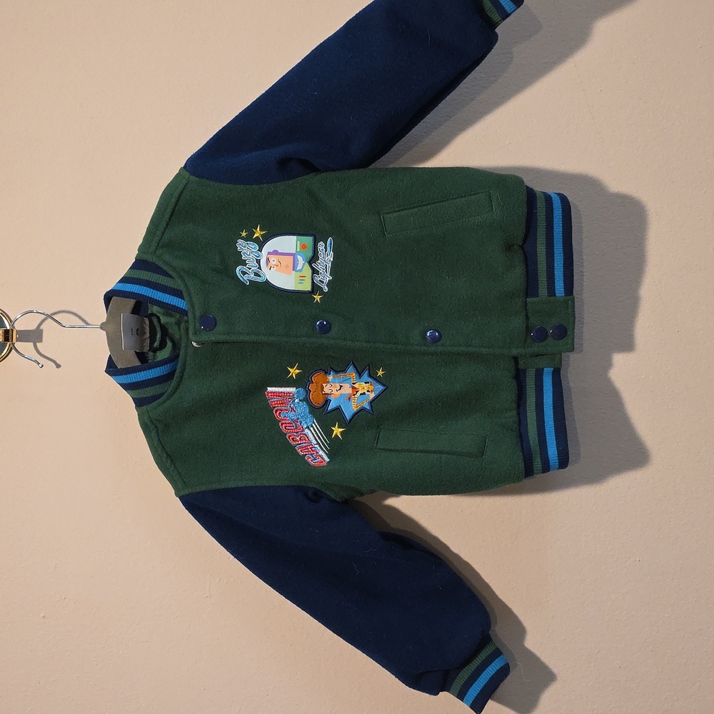 Disney Pixar Toy Story Toddler Boys Varsity Jacket Size 3T Woody Buzz Lightyear